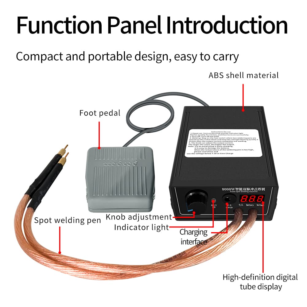 Spot welder เครื่องเชื่อม8000W/5000W mini เย็บปากกา DIYชุด18650 แบตเตอรี่แบบพกพาเครื่องมือเชื่อมเชื่อม 0.15/0.20 นิกเก รูปที่ 9
