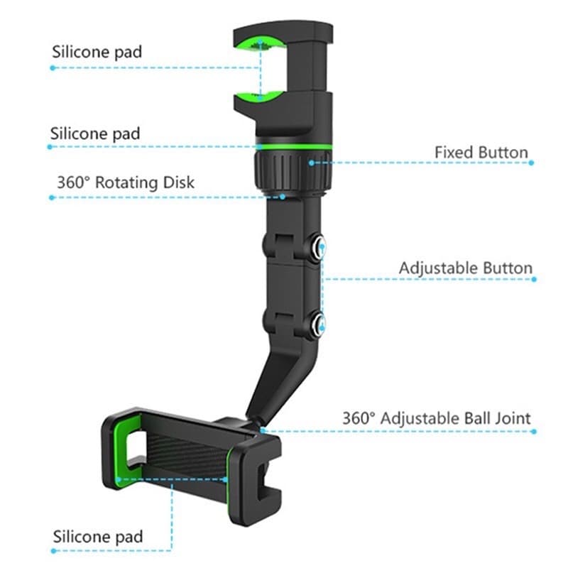 2023 ที่วางโทรศัพท์มือถือ ติดกระจกมองหลังรถยนต์ 360° ขาตั้งโทรศัพท์มือถือ ติดตั้งในกระจกมองหลังไม่ต้องแปะ รูปที่ 8