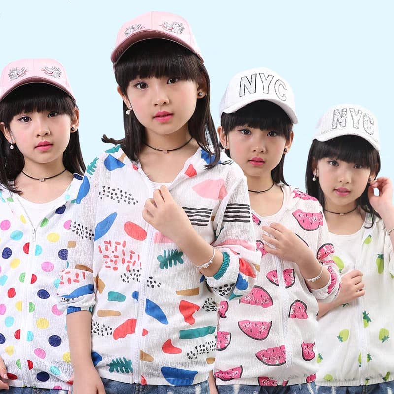 เสื้อกันแดดเด็ก สื้อร่มกันแดดผ้าบาง มีทั่งเด็กเล็กและผู้ใหญ่ กันแดด เสื้อกันแดด รูปที่ 3