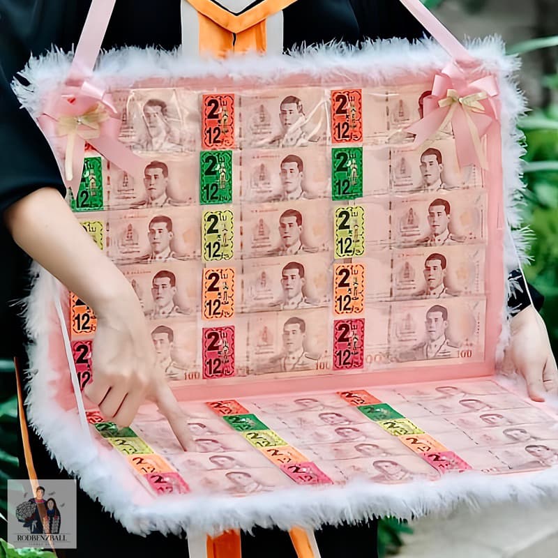 แผงลอตเตอรี่ใส่เงิน ใส่แบงก์ได้ 30 ใบ ของขวัญรับปริญญา รูปที่ 1