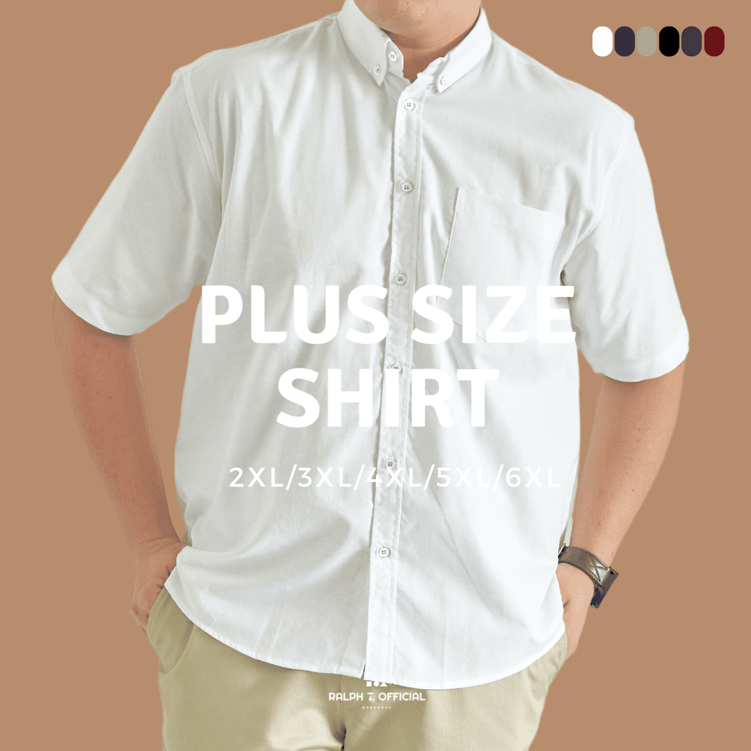 เสื้อเชิ้ตผู้ชายไซส์ใหญ่ แขนสั้น OXFORD - RALPH T เสื้อเชิ้ต ไซส์ใหญ่ เสื้อเชิ้ตผู้ชายอ้วน 4X สีแดง รูปที่ 4