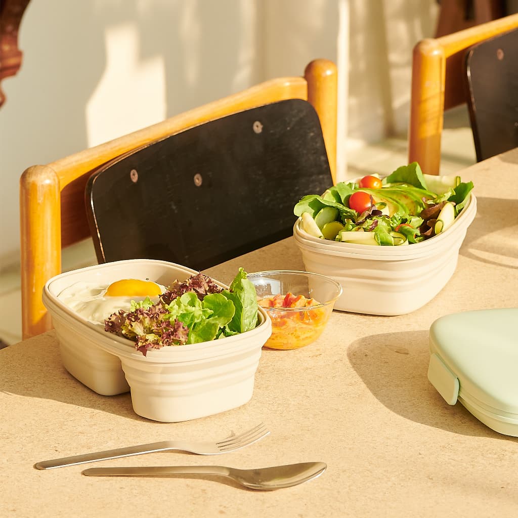 hako collapsible bowl duo pack ฮาโกะชุดกล่องข้าวพับได้ 2กล่อง รูปที่ 2