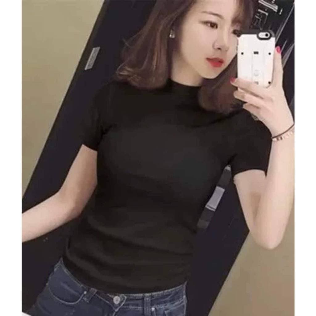 เสื้อคอเต่าแขนสั้น เต็มตัว สินค้าคุณภาพ เสื้อยืด เสื้อแฟชั่นผญ รูปที่ 3