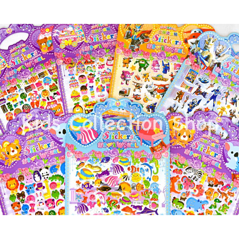 สติ๊กเกอร์ตัวนูนลายการ์ตูน แผ่นใหญ่ 20x24 cm ด้านหลังระบายสีได้ สติ๊กเกอร์การ์ตูน ของเล่นเสริมพัฒนาการ รูปที่ 2