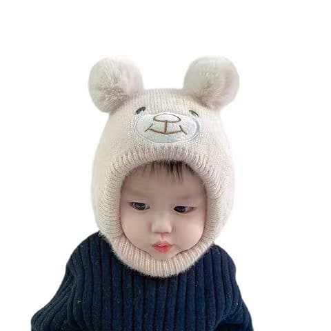 B6 หมวกเด็ก 2เดือน-2ปี รอบหัว:40-50 cm. หมวกไหมพรมแบบผูกคาง แต่งลายหมี หมวกแฟชั่นเด็ก รูปที่ 8