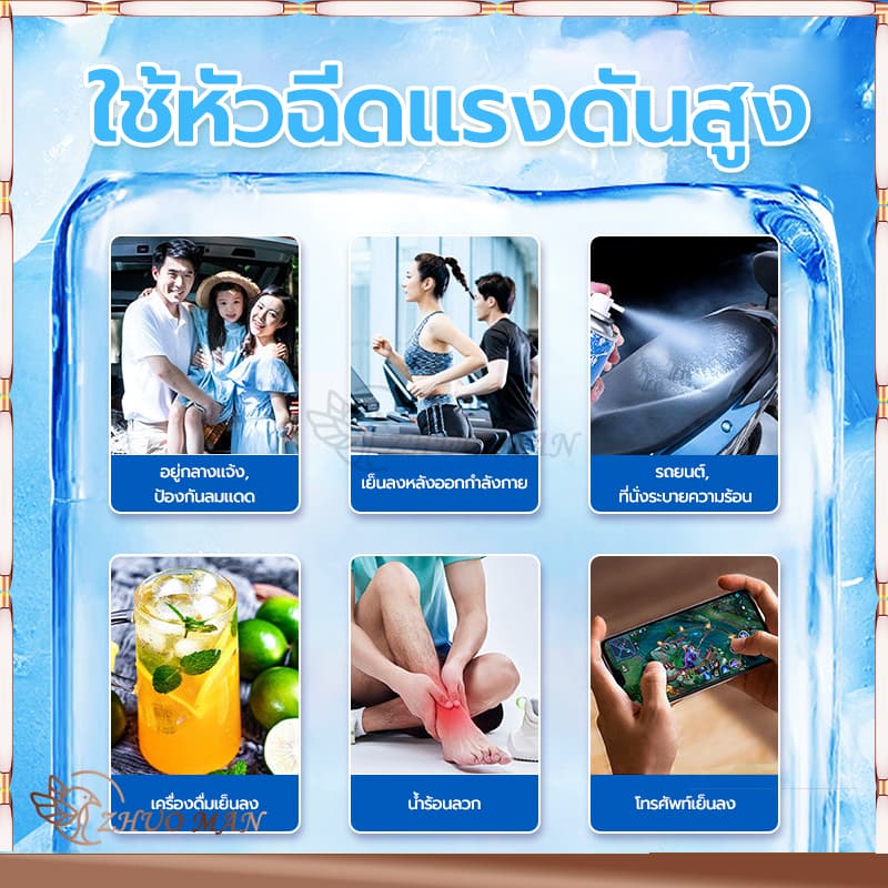 สเปรย์เย็น คูลลิ่งบอดี้สเปรย์ สเปรย์เย็นกีฬา สเปรย์คลายร้อน สเปรย์เย็นๆ ฉีดตัว คลายร้อน เย็นเร็ว เย็นทันใจ เหมือนเข้าห้อ รูปที่ 6