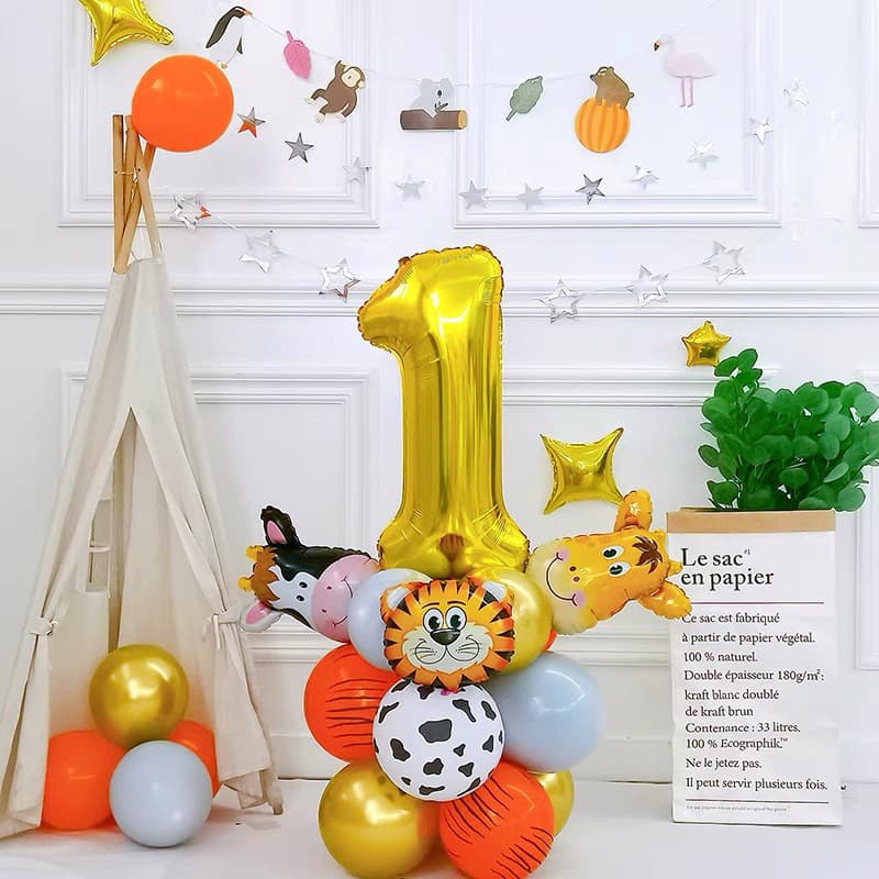 ลูกโป่ง Set ตัวเลขวันเกิด ลูกโป่งตัวเลข ธีมสัตว์ ลูกโป่งวันเกิด รูปที่ 2