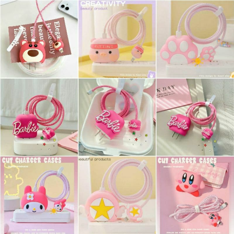 18W 20W สำหรับiPhone Set Cable bite ถนอมสายชาร์จ สายเกลียว บาร์บี้ Barbie รูปที่ 4