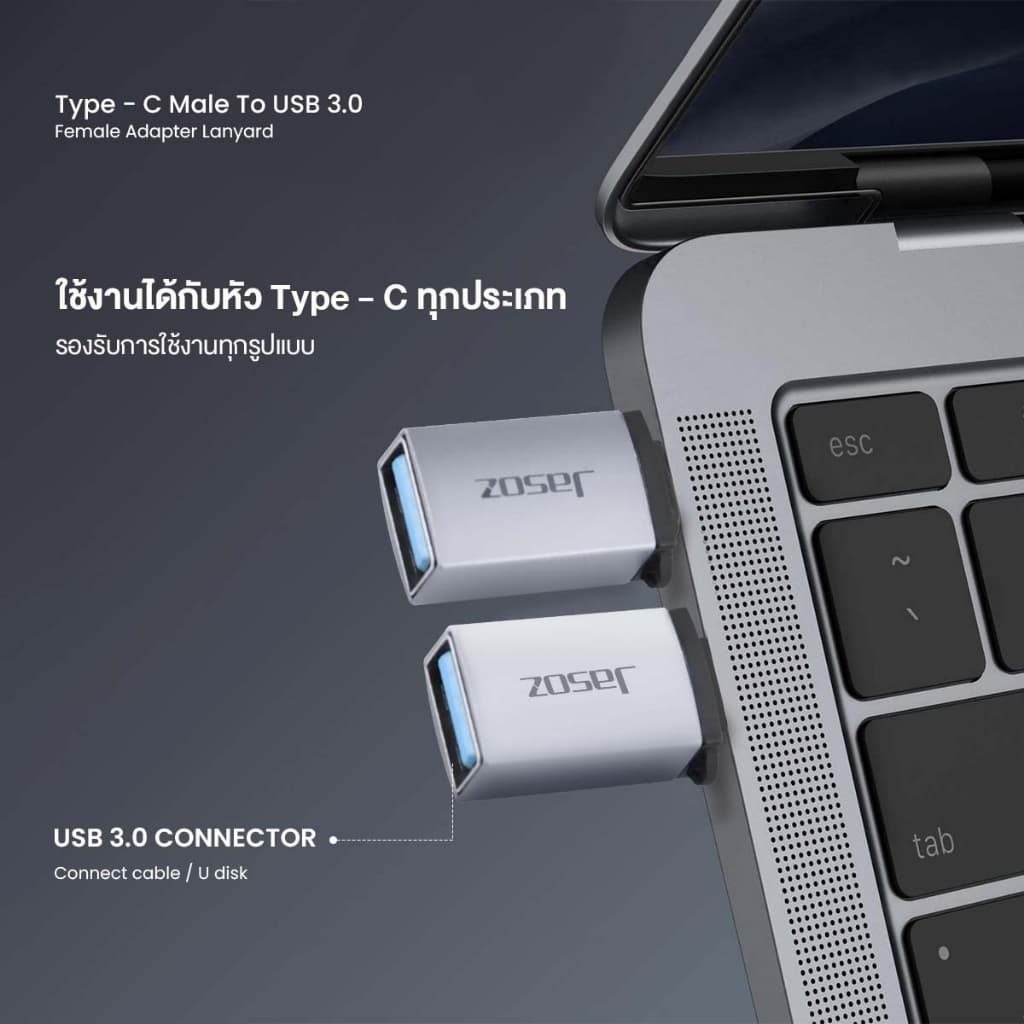 ส่งจาก กทมJasoz อะแดปเตอร์ Type-C to USB 3.0 Adapter Fast Data Transfer รูปที่ 6