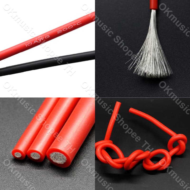 สายไฟซิลิโคน สายไฟทองแดง 100% แท้ สายอ่อน ทนความร้อนสูง 8awg 10awg 12awg 14awg 16awg 18awg 20awg Silicone 200องศา รูปที่ 5