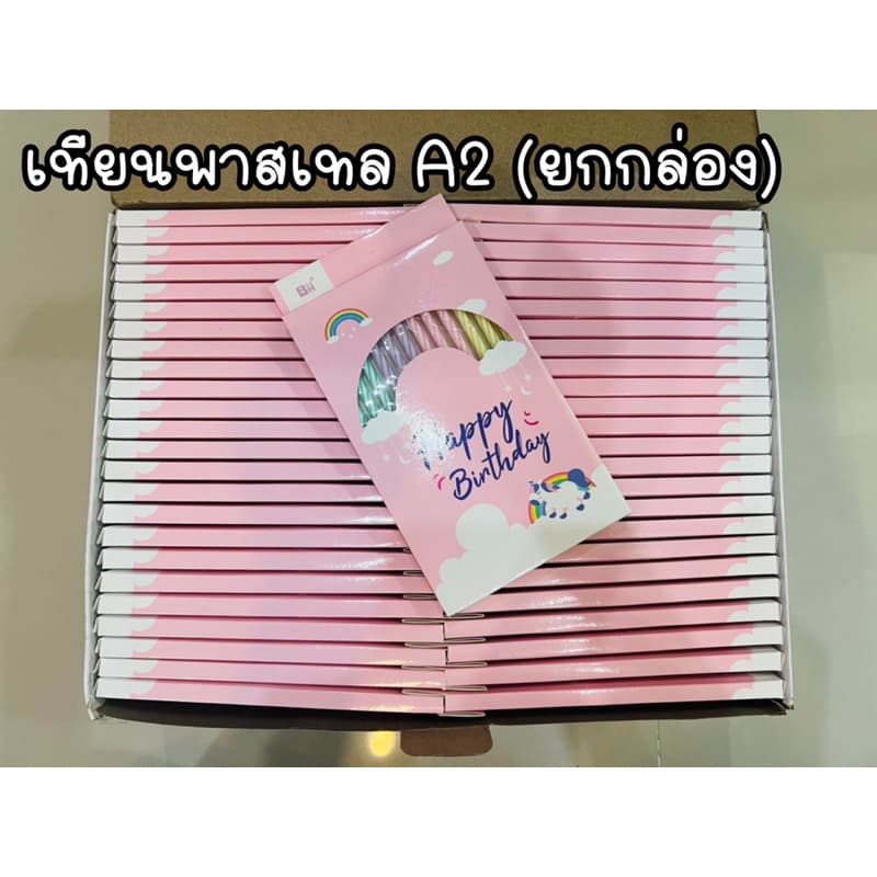 ขายส่ง เทียนวันเกิดก้านยาวสีพาสเทล แพค12 เล่ม รูปที่ 8