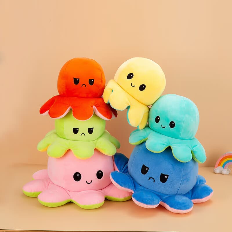 ส่งจากไทย !! 32 สี ตุ๊กตาปลาหมึก 20cm ตุ๊กตาปลาหมึกเปลี่ยนหน้า กลับด้านสลับสี พลิกเปลี่ยนสีได้ รูปที่ 2