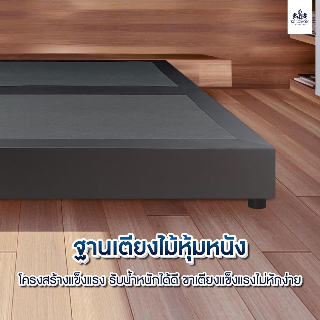 SOLOMON ฐานเตียงบล็อก ไม้อย่างดี หุ้มหนัง PVC ขนาด 3.5 / 5 / 6 ฟุต รูปที่ 2