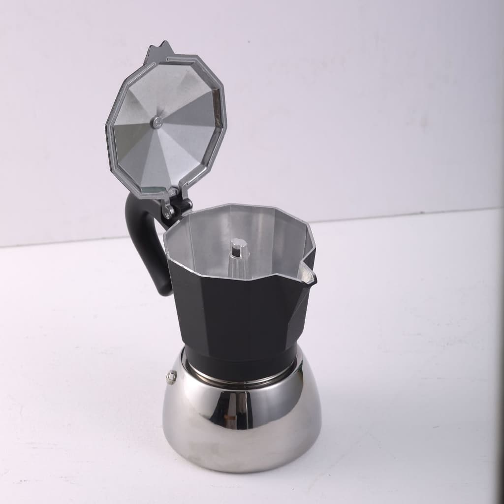 Moka Pot หม้อต้มกาแฟสด รุ่นไฮบริด หม้อ+ใส่กาแฟสแตนเลส xลอดภัย ทน ใช้กับเตาแม่เหล็กไฟฟ้า ได้ รูปที่ 4