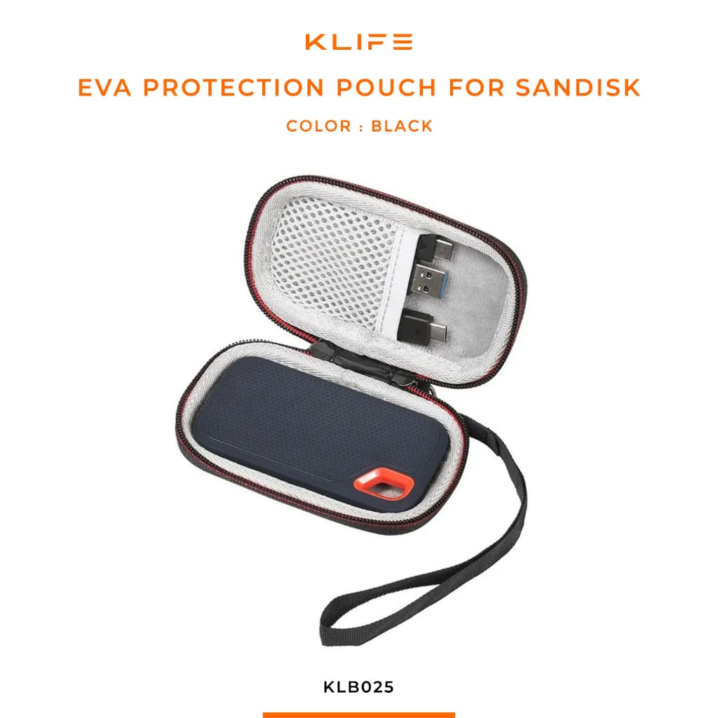 กระเป๋าใส่ฮาร์ดดิส กระเป๋าเคสพกพา EVA SanDisk E60 KLIFE EVAPROTECT กันกระแทกกันรอย กันน้ำ พกพา รูปที่ 7