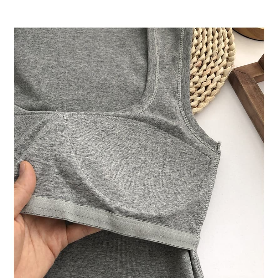 เสื้อกล้ามแฟชั่นแขนกุด B-074 เนื้อผ้านิ่มใส่สบาย มีฟองน้ำในตัว มีหลายสี รูปที่ 7