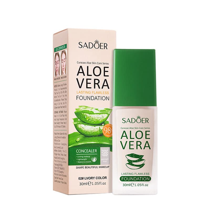 รองพื้น ครีมรองพื้น SADOER ว่านหางจระเข้ ครีมรองพื้นกันน้ำสุดพลังง ปริมาณ 30ML กันแดดกันน้ำกันเหงื่อ ปกปิดดีเยี่ย รูปที่ 9