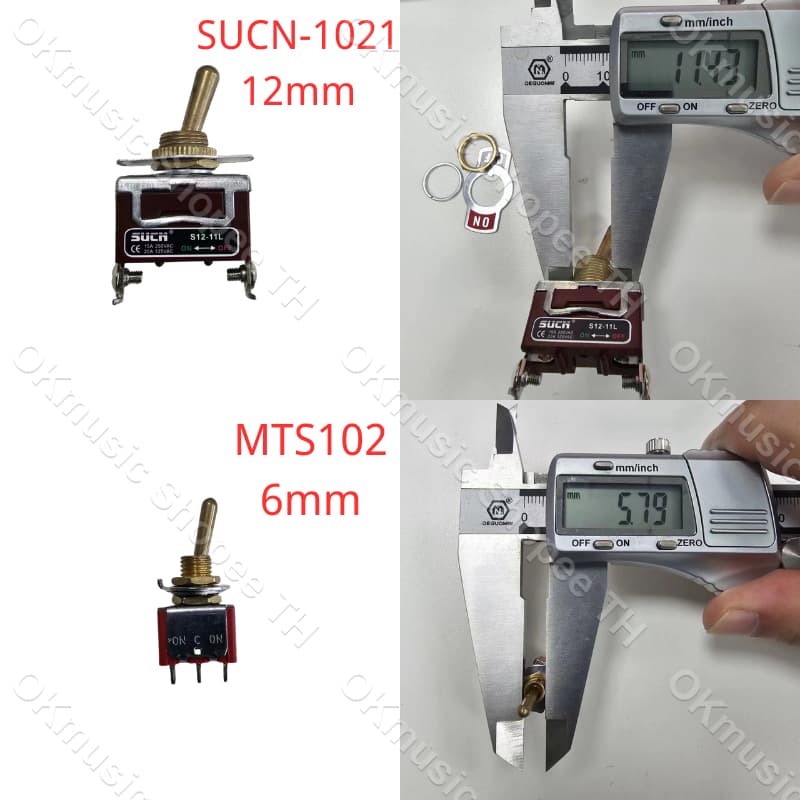1 ชิ้น สวิทช์สลับ สีส้ม e-ten1021 2-pin on-off 15A 250V / สวิตซ์ mts - 102 spdt 6A 125VAC/3Aa 250VAC รูปที่ 2