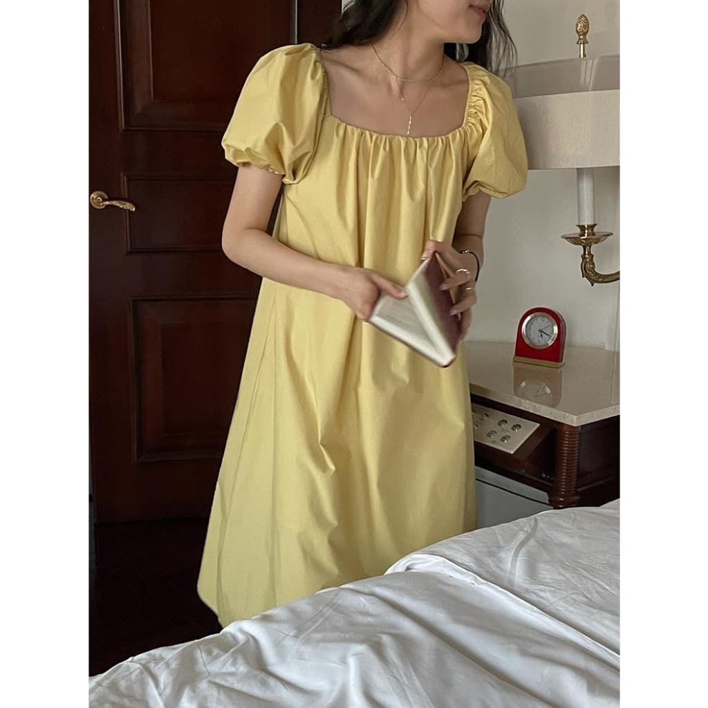 Cicishop เดรสยาวผ้าคอตตอนแขนพอง ดีเทลเว้าหลังลุคคุณหนูแอบแซ่บ รูปที่ 6