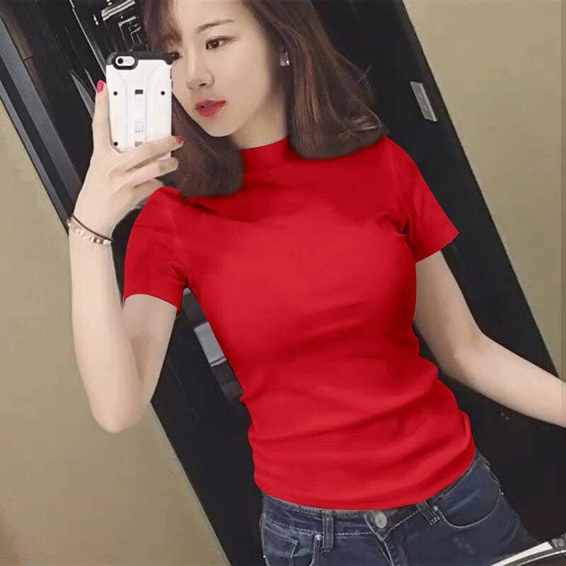 เสื้อคอเต่าแขนสั้น เต็มตัว สินค้าคุณภาพ เสื้อยืด เสื้อแฟชั่นผญ รูปที่ 2
