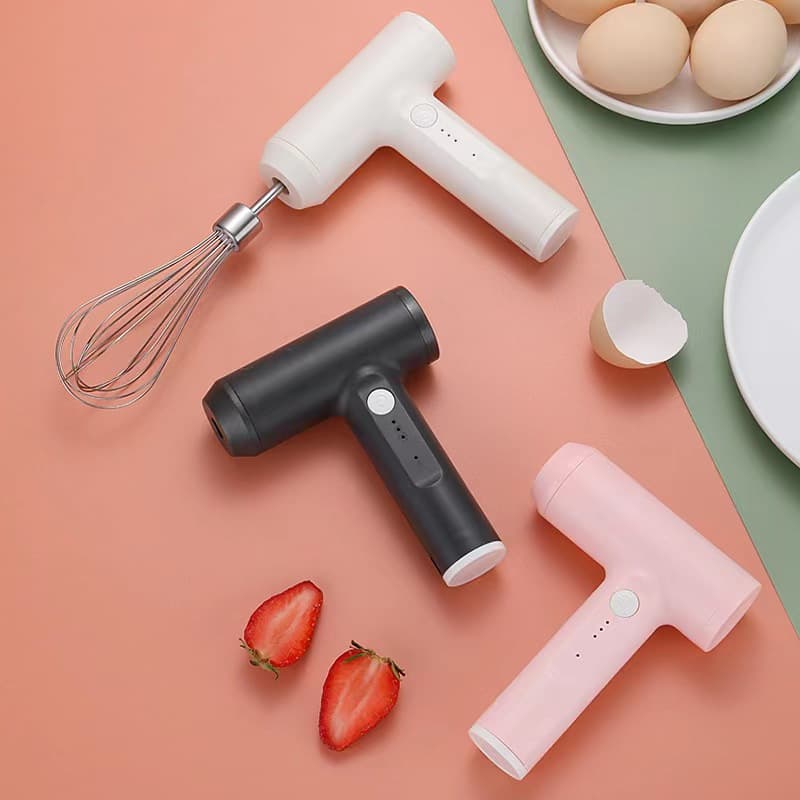 เครื่องตีไข่ไร้สาย USB ปรับแรงได้ 3 ระดับ มีตะกร้อให้ 2 แบบ หัวอเนกประสงค์ ผสมอาหาร ที่ตีไข่ K037