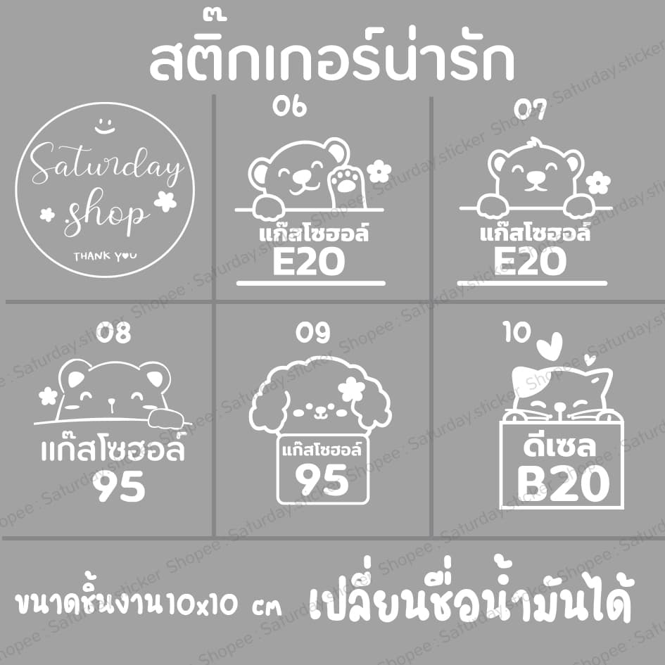 Saturdaysticker ติดฝาน้ำมัน สติ๊กเกอร์น่ารัก VER.02 รูปที่ 1