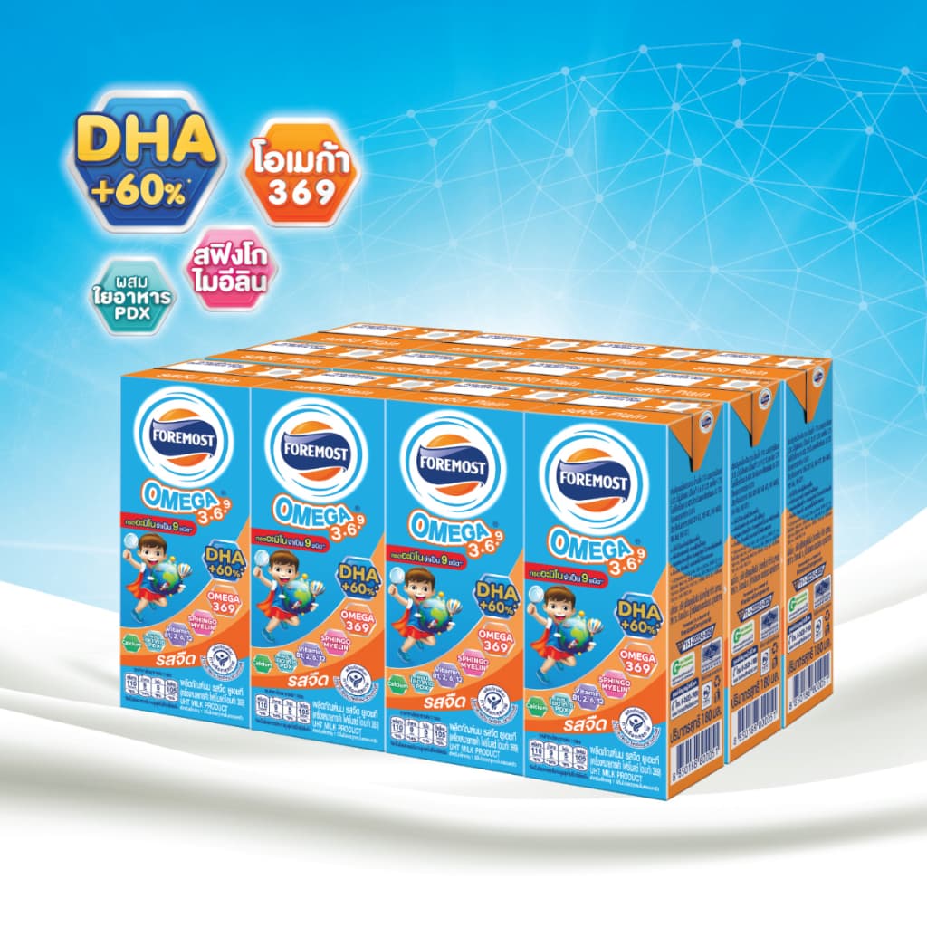 Foremost โฟร์โมสต์ โอเมก้า 369 นมยูเอชที รสจืด 180 มล. แพ็ค 12 รูปที่ 3