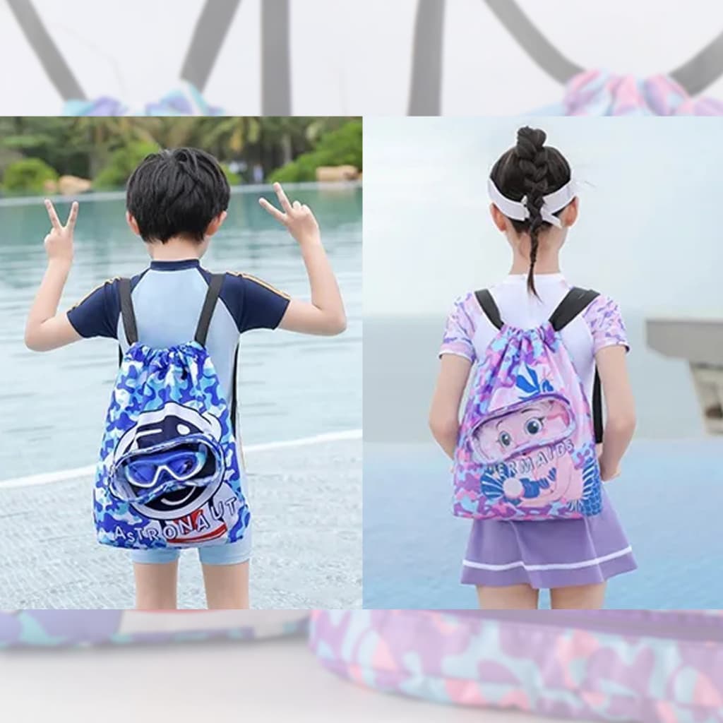 New!กระเป๋าว่ายน้ำเด็ก กระเป๋าใส่ชุด แยกส่วนเปียกและแห้ง กันน้ำ PVC ถุงใส่ชุดเปียก รูปที่ 6