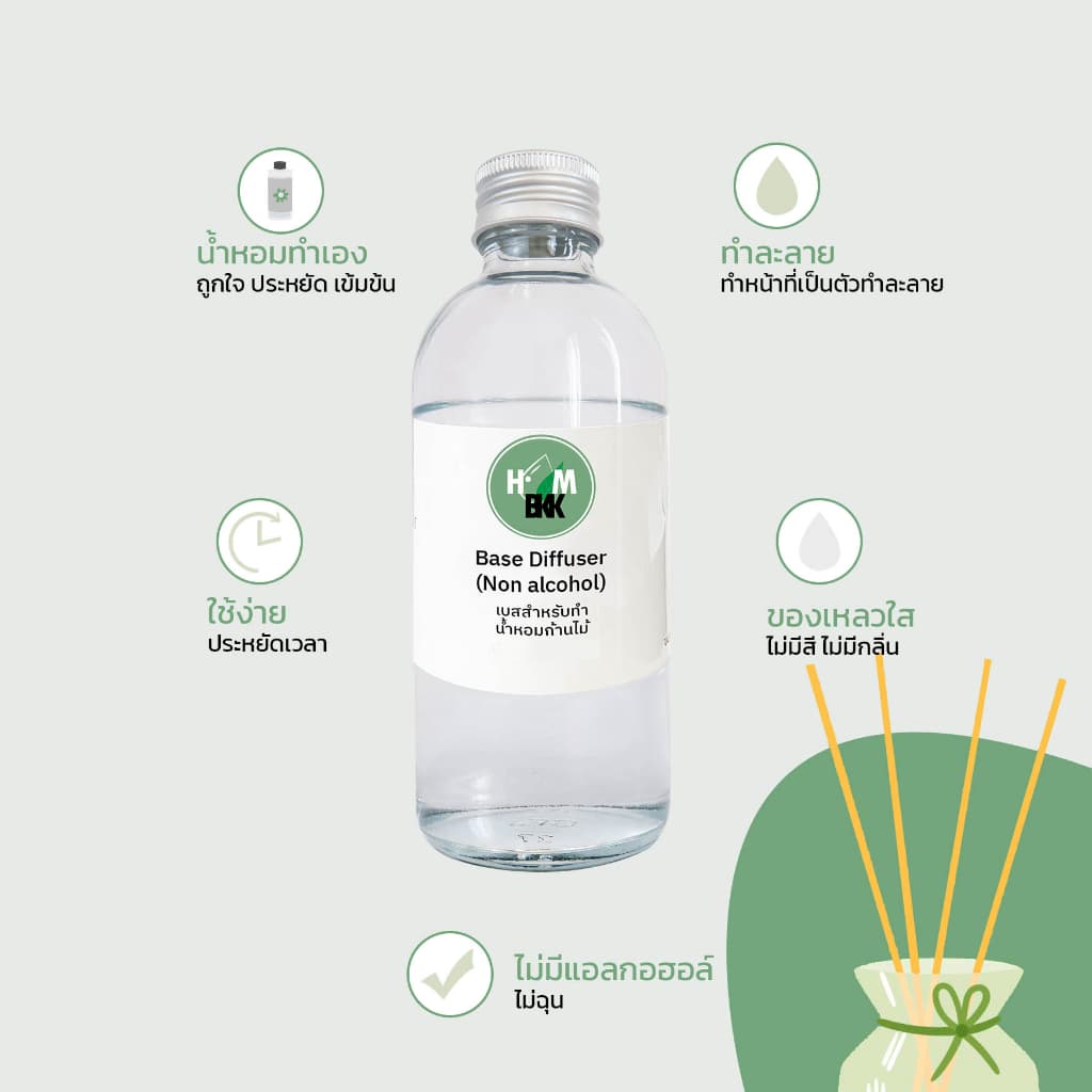 ขายดี !!! หัวเชื้อ Base Diffuser ไรัแอลกอฮอล์ ส่วนผสมทำก้านไม้หอม น้ำยาผสมทำน้ำหอม รูปที่ 3