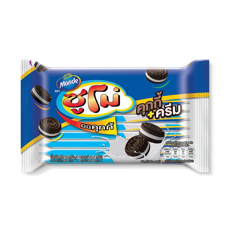 Sumo Cookies & Cream คุกกี้ไส้ครีม ตราซูโม่ 28 ก. 12 ซอง รูปที่ 2