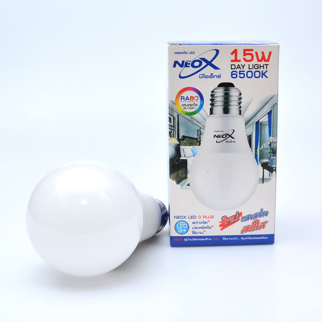 Neox Bulb 3W 5W 7W 9W 12W 15W 18W 25W แสงขาว 6500K แสงวอร์มไวท์ 3000K ถนอมสายตา ขั้วเกลียว E27 ประหยัดไฟ หลอดLED ถนอม รูปที่ 6