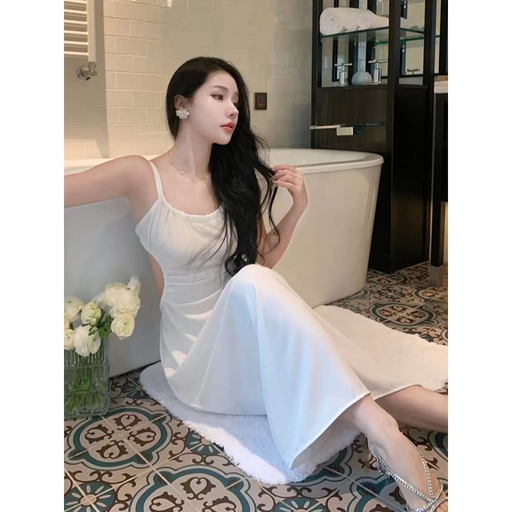 Cicishop เดรสยาวสายเดี่ยว ผูกเชือกได้ ดีเทลเว้าหลัง แซ่บมาก รูปที่ 7