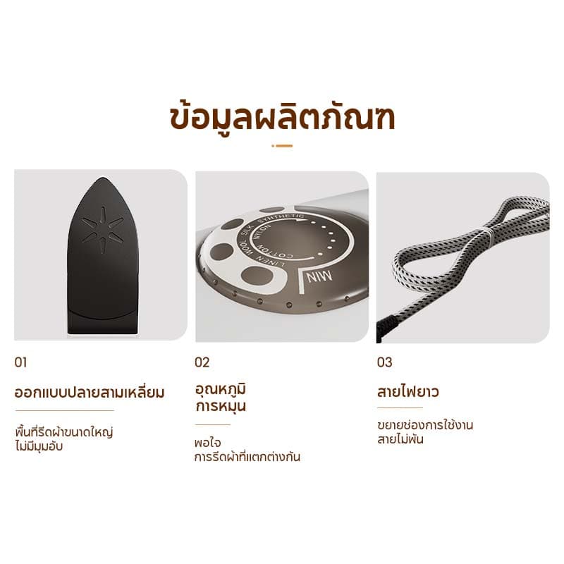 เตารีดแห้งพกพา พับได้ ร้อนไว หน้าเตาอลูมิเนียม กำจัดไรฝุ่น เหมาะสำหรับนักศึกษาและเดินทาง ประกัน 1 ปี รูปที่ 6