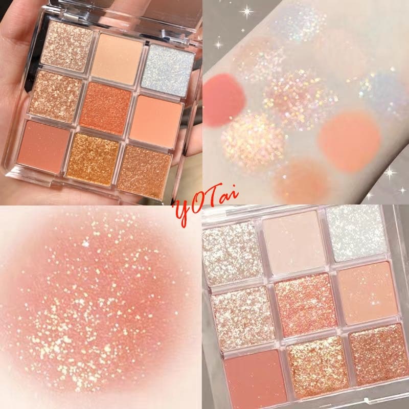 YOTAI อายแชโดว์ 9สี เนื้อกลิต​เตอร์​ สีสวย กันน้ํา ติดทนนาน รูปที่ 2