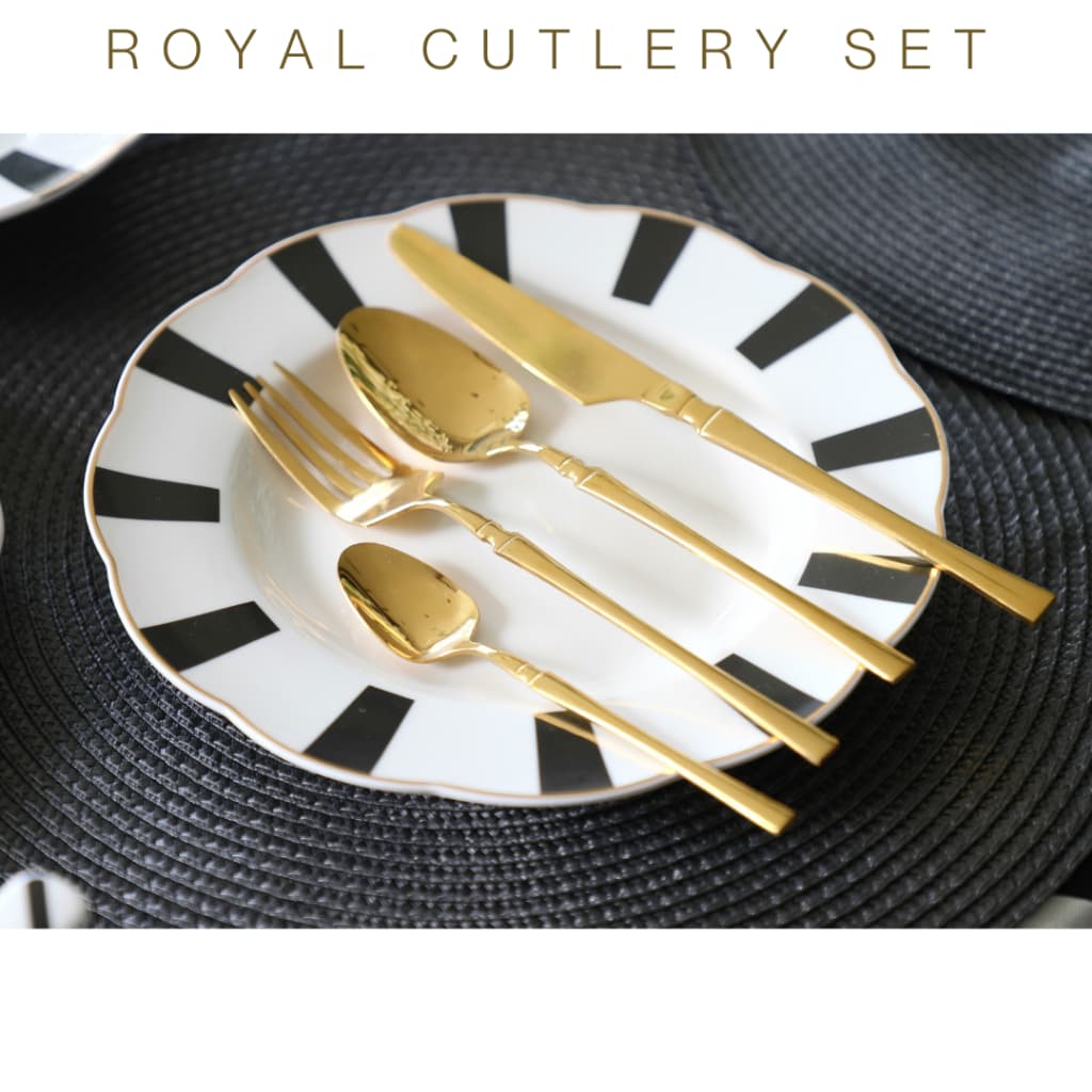 Violet Flamingo ชุดช้อนส้อมมีดและช้อนขนม 4 ชิ้น รุ่น Luxuria Cutlery Set วัสดุสแตนเลส สวยหรู น้ำหนักเบา ใช้ง่าย รูปที่ 5