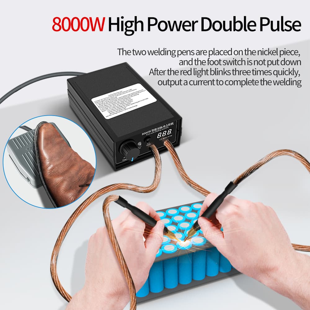 Spot welder เครื่องเชื่อม8000W/5000W mini เย็บปากกา DIYชุด18650 แบตเตอรี่แบบพกพาเครื่องมือเชื่อมเชื่อม 0.15/0.20 นิกเก รูปที่ 8