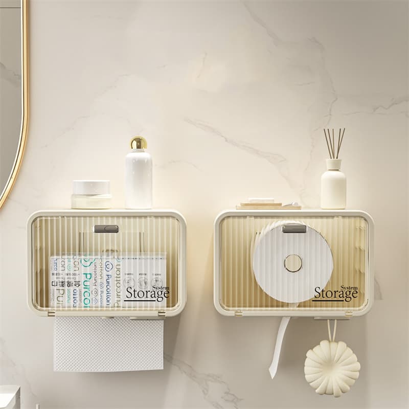 Dear Home กล่องใส่ทิชชู่ กันน้ำ กล่องใส่กระดาษทิชชู่ ติดผนัง รุ่นไม่ต้องเจาะ รูปที่ 5
