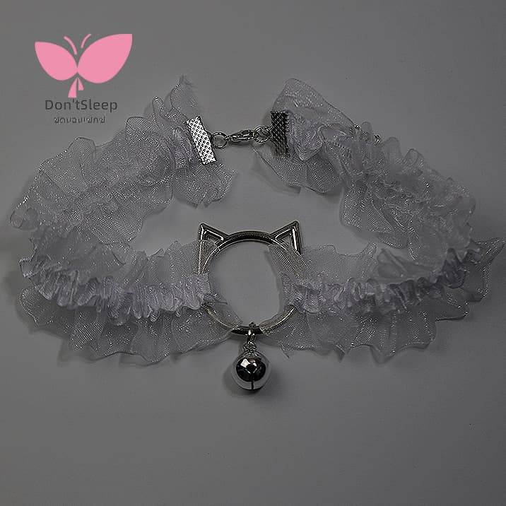 choker collar สร้อยคอลูกไม้โบว์ สร้อยคอระฆัง อุปกรณ์เสริมสุภาพสตรี ปลอกคอแม่บ้าน รูปที่ 8