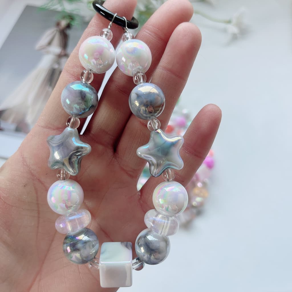 สายคล้องโทรศัพท์มือถือ สายจับ สายจับลูกปัดไข่มุกแวววาว หลากสี แบบพกพา สีหวาน สวยมาก ห่วงคล้องสีเดียวกับสาย รูปที่ 9