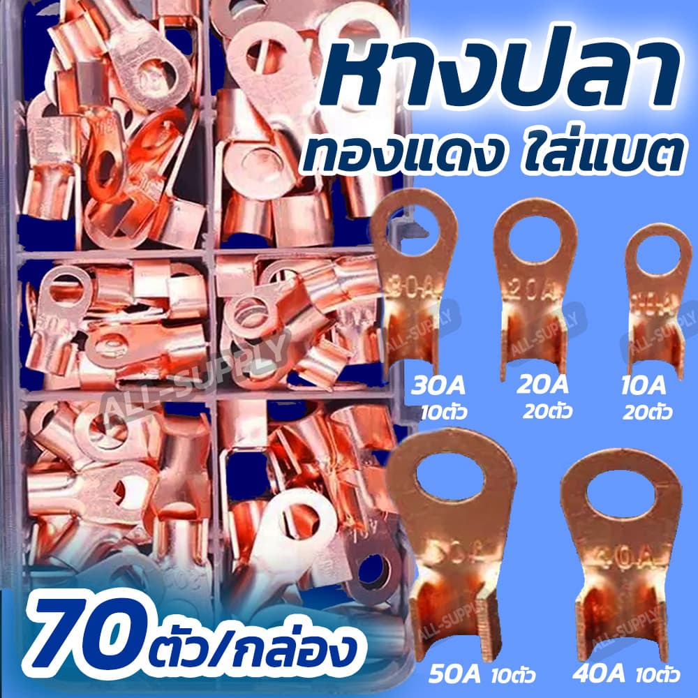 หางปลาแบตเตอรรี่ หนา หางปลา ทองแดง หางปลาทองแดงแท้ หางปลาสายไฟ หางปลาแบต สายแบตเตอรรี่ รูปที่ 1
