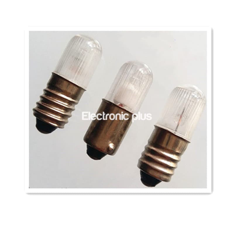 B9 E10 หลอดเขี้ยว หลอเกลียว หลอดไฟนีออน 6.3V 12V 24Vเครื่องมือช่าง หลอดไฟปุ่มตู้ไฟฟ้า ราคาต่อหลอด รูปที่ 1