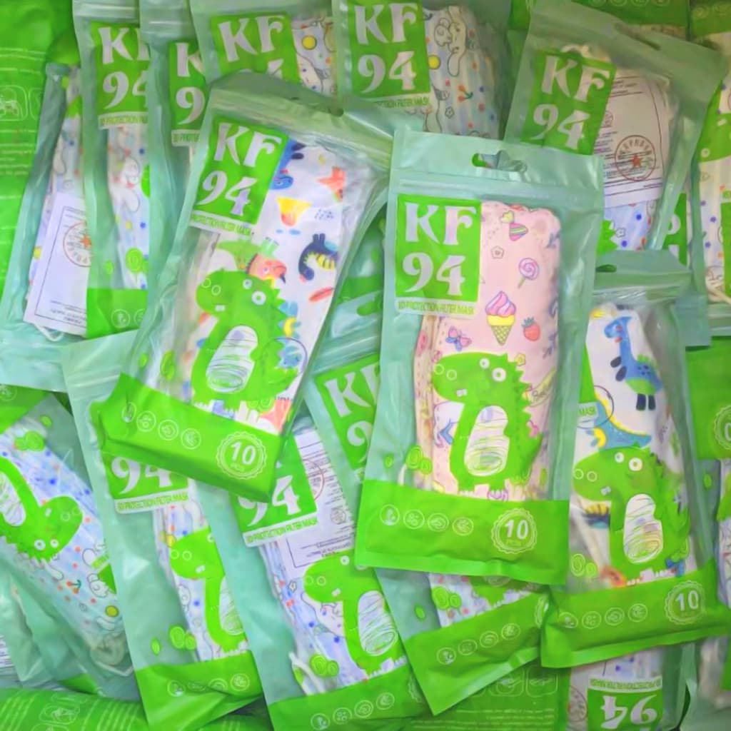 หน้ากาก KF94 เด็ก mask เด็ก แมส ลายกว่าตูน แพคละ10ชิ้น แมสปิดปากแบบบาง2ชั้นสำหรับเด็ก รูปที่ 8