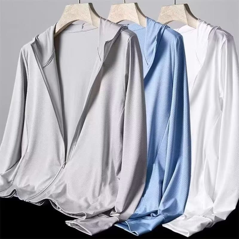 เสื้อแจ็กเก็ตกันแดดมีฮู้ด ป้องกันรังสียูวี ป้องกันแดด เหมาะกับฤดูร้อน สําหรับผู้ชาย รูปที่ 1