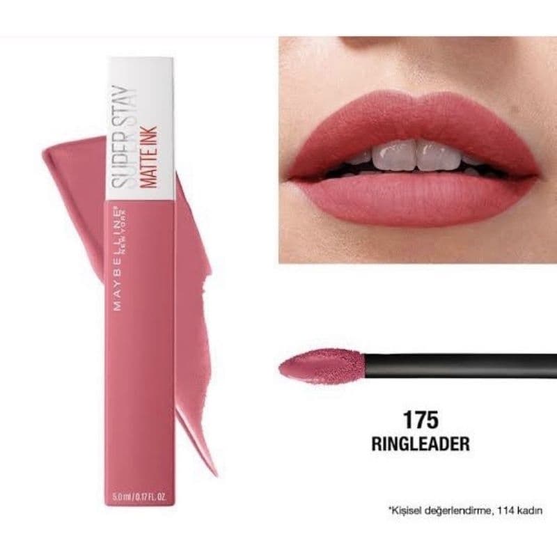 Maybelline SuperStay Matte Ink Lip #175 ลิควิดลิปสติกเนื้อแมทที่บางเบา ไม่หนักปาก เนื้อสีสดเกลี่ยง่าย ไม่ตกร่อง รูปที่ 1