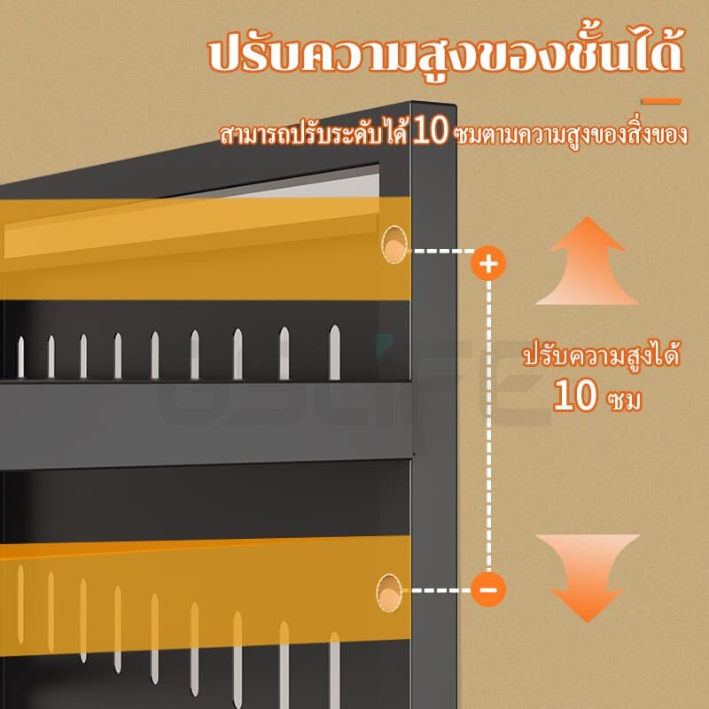 GSlife ชั้นวางไมโครเวฟ ชั้นวางคร่อมไมโครเวฟ ปรับความกว้างและความสูงได้ ประหยัดพื้นที่ ชั้นวางของในครัว รูปที่ 3