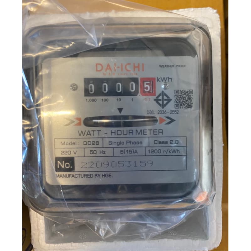 Dai-ichi มิเตอร์ไฟฟ้าWatt-Hour Meter LKS 5/15A,15/45A มือ1 รูปที่ 4