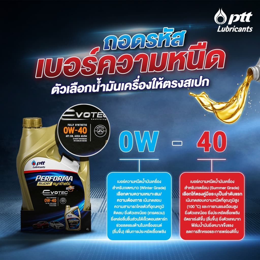 น้ำมันเครื่อง ปตท PTT PERFORMA SYNTHETIC 4L สังเคราะห์ 100% ที่คุ้มค่าที่สุด รูปที่ 4