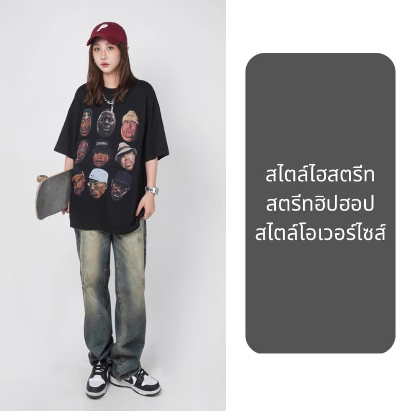 beerbroth-กางเกงยีนส์ชาย ขายาว สีน้ำเงิน ทรงหลวมตรง ขากว้าง สไตล์วินเทจ ไซส์28-35 ทรงกระบอกใหญ่ baggy jeans รูปที่ 4