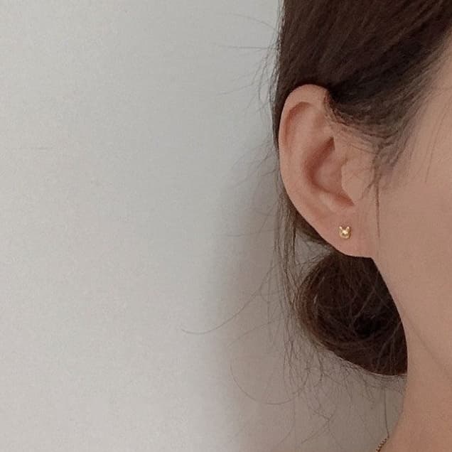 120-littlegirl gifts-Mini stud earrings ต่างหูเงิน s925 ชุบทอง 4 แบบ 4 ขนาด รูปที่ 9