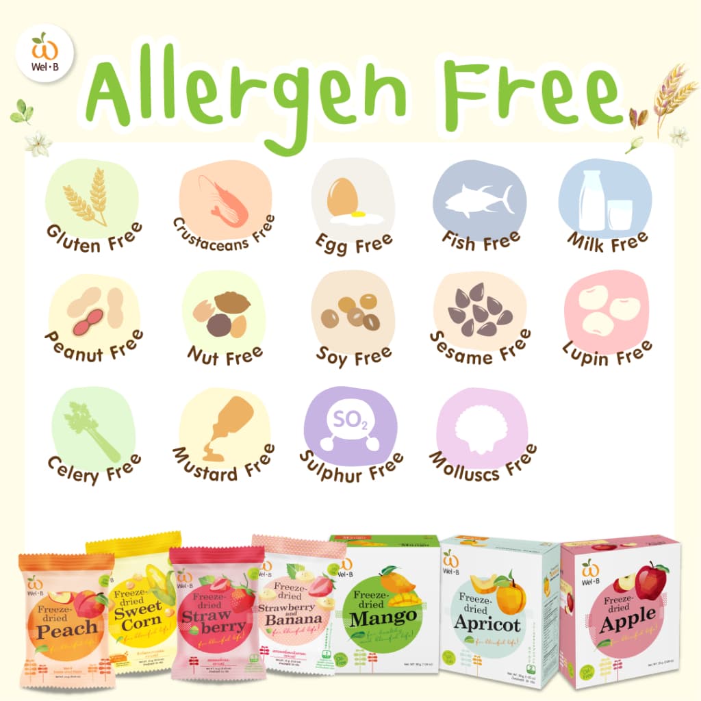Wel-B Freeze-dried Apricot 14g. - ขนมเพื่อสุขภาพ ผลไม้กรอบ ฟรีซดราย รูปที่ 4